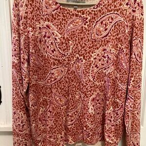 Daniel Rainn Pink and Orange Paisley Blouse